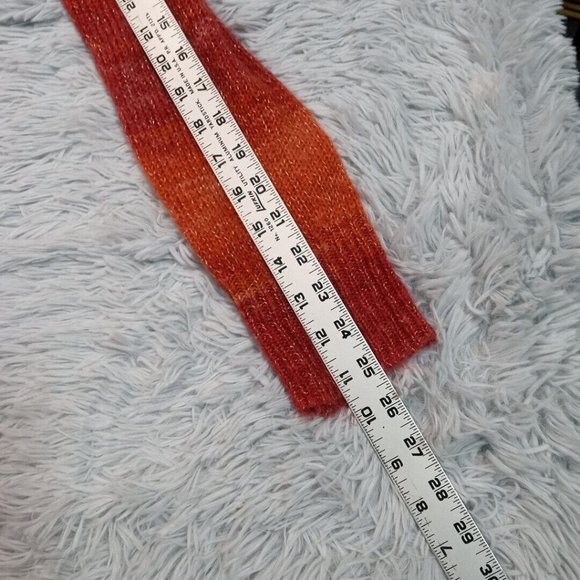 Como Vintage Womens Sweater Cardigan Orange Small Open Front Long Sleeve Sparkle - Picture 8 of 10